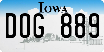 IA license plate DOG889