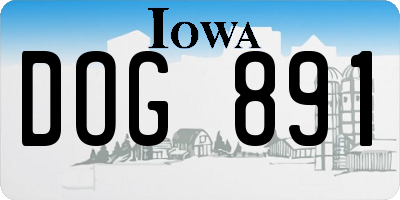 IA license plate DOG891
