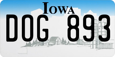 IA license plate DOG893