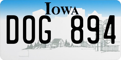 IA license plate DOG894