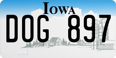 IA license plate DOG897