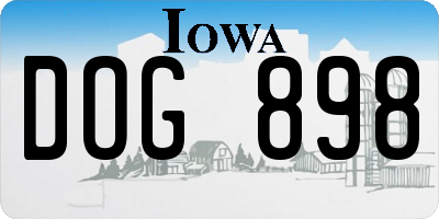 IA license plate DOG898