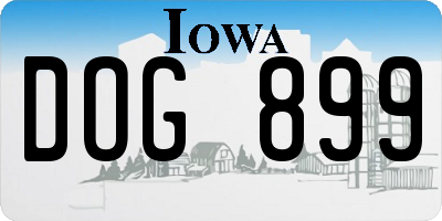 IA license plate DOG899