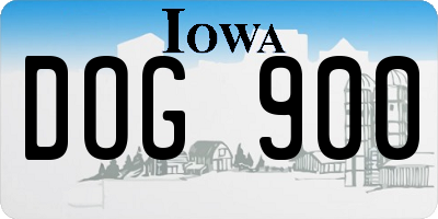 IA license plate DOG900