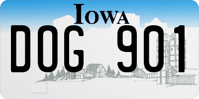 IA license plate DOG901