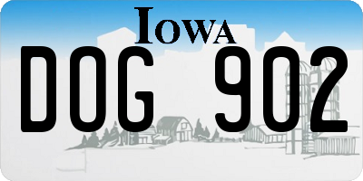 IA license plate DOG902
