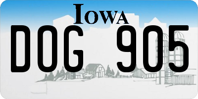 IA license plate DOG905