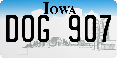 IA license plate DOG907