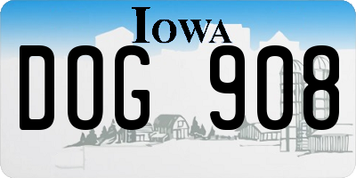 IA license plate DOG908