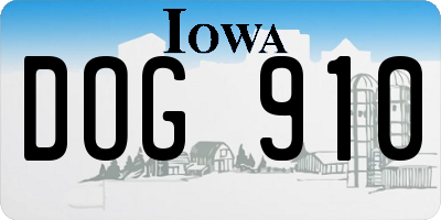 IA license plate DOG910
