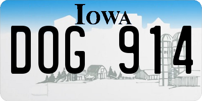 IA license plate DOG914