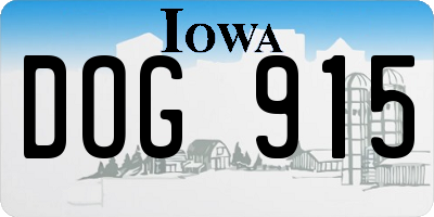 IA license plate DOG915