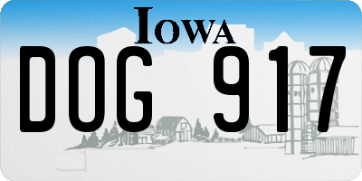 IA license plate DOG917