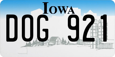 IA license plate DOG921