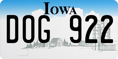 IA license plate DOG922