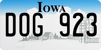 IA license plate DOG923