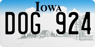IA license plate DOG924