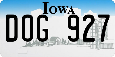 IA license plate DOG927