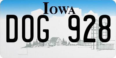 IA license plate DOG928