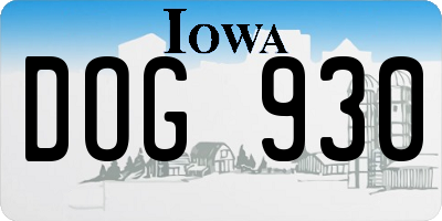 IA license plate DOG930
