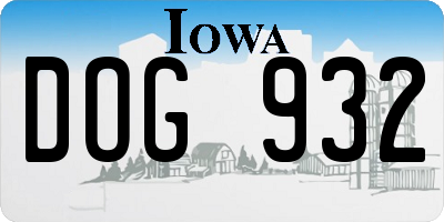 IA license plate DOG932