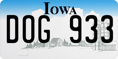 IA license plate DOG933