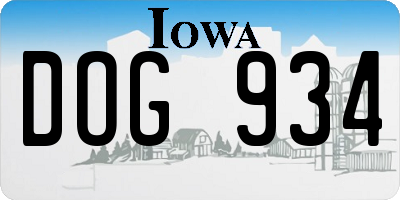 IA license plate DOG934