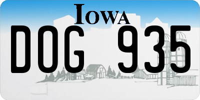 IA license plate DOG935