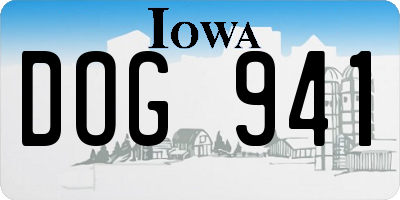 IA license plate DOG941