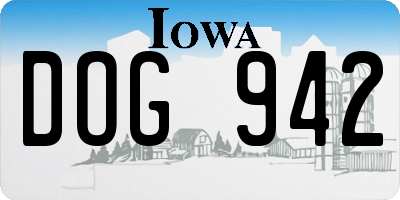 IA license plate DOG942