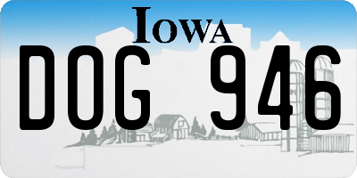 IA license plate DOG946