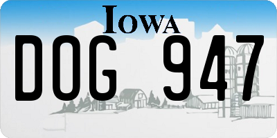 IA license plate DOG947