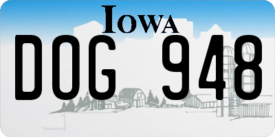 IA license plate DOG948
