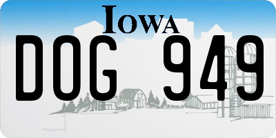 IA license plate DOG949
