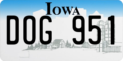 IA license plate DOG951