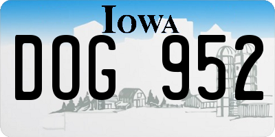 IA license plate DOG952