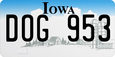 IA license plate DOG953