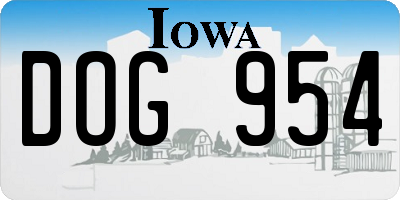 IA license plate DOG954