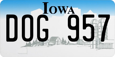 IA license plate DOG957