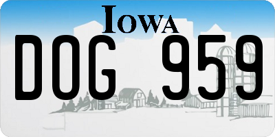 IA license plate DOG959