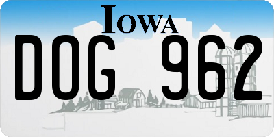IA license plate DOG962