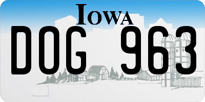 IA license plate DOG963