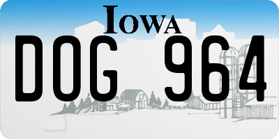 IA license plate DOG964
