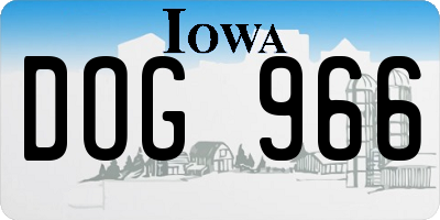 IA license plate DOG966