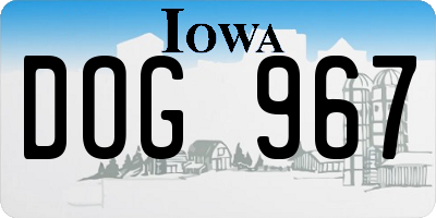 IA license plate DOG967