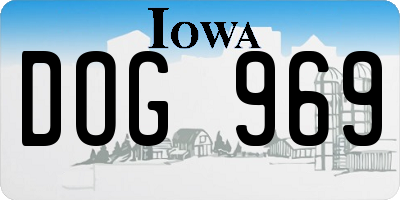 IA license plate DOG969