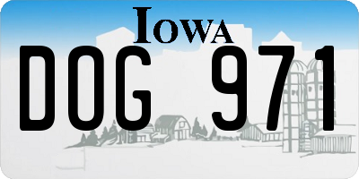 IA license plate DOG971