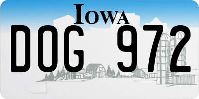 IA license plate DOG972