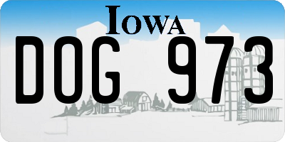 IA license plate DOG973