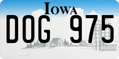 IA license plate DOG975